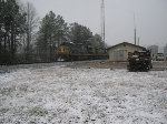 Q615 setting out at LaGrange Industrial Park as snow starts accumulating